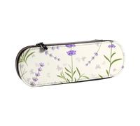 MIJKO Patrón de Lavanda, Estuche para lápices Estuche para lápices de Cuero de PU Estuche para lápices de Gran Capacidad Estuche para lápices Bolsa de cosméticos