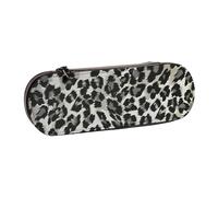 MIJKO Patrón de Leopardo Gris y Negro, Estuche para lápices Estuche para lápices de Cuero de PU Estuche para lápices de Gran Capacidad Estuche para lápices Bolsa de cosméticos