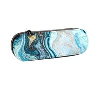 MIJKO Patrón de mármol Dorado Colorido, Estuche para lápices Estuche para lápices de Cuero de PU Estuche para lápices de Gran Capacidad Estuche para lápices Bolsa de cosméticos