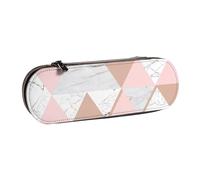 MIJKO Patrón de mármol Triangular de Oro Rosa, Estuche para lápices Estuche para lápices de Cuero de PU Estuche para lápices de Gran Capacidad Estuche para lápices Bolsa de cosméticos