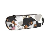 MIJKO Patrón De Patas De Perro Boyero De Berna, Estuche para lápices Estuche para lápices de Cuero de PU Estuche para lápices de Gran Capacidad Estuche para lápices Bolsa de cosméticos