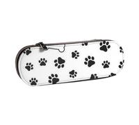 MIJKO Patrón de Perro con Estampado de Pata, Estuche para lápices Estuche para lápices de Cuero de PU Estuche para lápices de Gran Capacidad Estuche para lápices Bolsa de cosméticos