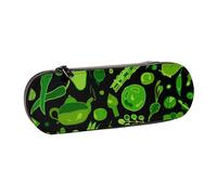 MIJKO Patrón de Verduras Verdes, Estuche para lápices Estuche para lápices de Cuero de PU Estuche para lápices de Gran Capacidad Estuche para lápices Bolsa de cosméticos