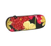 MIJKO Patrón Floral de Flores Coloridas, Estuche para lápices Estuche para lápices de Cuero de PU Estuche para lápices de Gran Capacidad Estuche para lápices Bolsa de cosméticos