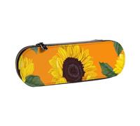 MIJKO Patrón sin Costuras de Girasol, Estuche para lápices Estuche para lápices de Cuero de PU Estuche para lápices de Gran Capacidad Estuche para lápices Bolsa de cosméticos
