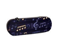 MIJKO Patrón sin Costuras de música, Estuche para lápices Estuche para lápices de Cuero de PU Estuche para lápices de Gran Capacidad Estuche para lápices Bolsa de cosméticos