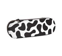 MIJKO Patrón Sin Fisuras con Vaca Manchada, Estuche para lápices Estuche para lápices de Cuero de PU Estuche para lápices de Gran Capacidad Estuche para lápices Bolsa de cosméticos