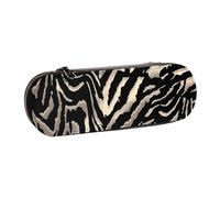 MIJKO Patrones de Piel de Cebra Negra, Estuche para lápices Estuche para lápices de Cuero de PU Estuche para lápices de Gran Capacidad Estuche para lápices Bolsa de cosméticos