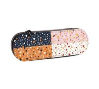 MIJKO Patrones de terrazo de Vector Transparente, Estuche para lápices Estuche para lápices de Cuero de PU Estuche para lápices de Gran Capacidad Estuche para lápices Bolsa de cosméticos