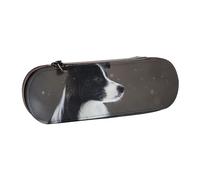 MIJKO Perro Border Collie Manchado Nieve, Estuche para lápices Estuche para lápices de Cuero de PU Estuche para lápices de Gran Capacidad Estuche para lápices Bolsa de cosméticos