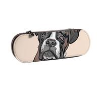 MIJKO Perro Boxeador, Estuche para lápices Estuche para lápices de Cuero de PU Estuche para lápices de Gran Capacidad Estuche para lápices Bolsa de cosméticos