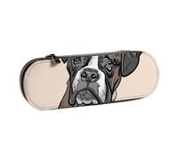 MIJKO Perro Boxeador, Estuche para lápices Estuche para lápices de Cuero de PU Estuche para lápices de Gran Capacidad Estuche para lápices Bolsa de cosméticos
