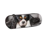 MIJKO Perro Cavalier King Charles Spaniel, Estuche para lápices Estuche para lápices de Cuero de PU Estuche para lápices de Gran Capacidad Estuche para lápices Bolsa de cosméticos