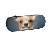 MIJKO Perro Chihuahua, Estuche para lápices Estuche para lápices de Cuero de PU Estuche para lápices de Gran Capacidad Estuche para lápices Bolsa de cosméticos