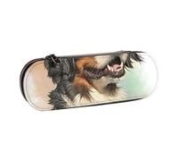 MIJKO Perro De Montaña De Berna Retrato Realista Berner, Estuche para lápices Estuche para lápices de Cuero de PU Estuche para lápices de Gran Capacidad Estuche para lápices Bolsa de cosméticos