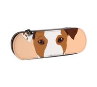 MIJKO Perro Jack Russell Terrier, Estuche para lápices Estuche para lápices de Cuero de PU Estuche para lápices de Gran Capacidad Estuche para lápices Bolsa de cosméticos
