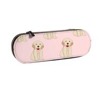 MIJKO Perro Labrador Golden Retriever, Estuche para lápices Estuche para lápices de Cuero de PU Estuche para lápices de Gran Capacidad Estuche para lápices Bolsa de cosméticos