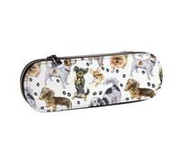 MIJKO Perro Lindo Cachorro, Estuche para lápices Estuche para lápices de Cuero de PU Estuche para lápices de Gran Capacidad Estuche para lápices Bolsa de cosméticos