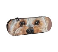 MIJKO Perro Lindo Yorkshire Terrier Taza De Té, Estuche para lápices Estuche para lápices de Cuero de PU Estuche para lápices de Gran Capacidad Estuche para lápices Bolsa de cosméticos