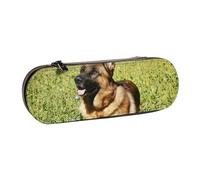 MIJKO Perro Pastor alemán, Estuche para lápices Estuche para lápices de Cuero de PU Estuche para lápices de Gran Capacidad Estuche para lápices Bolsa de cosméticos