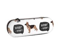 MIJKO Perro Pastor alemán, Estuche para lápices Estuche para lápices de Cuero de PU Estuche para lápices de Gran Capacidad Estuche para lápices Bolsa de cosméticos