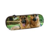 MIJKO Perro Pastor alemán Mascota Lindo Colorido, Estuche para lápices Estuche para lápices de Cuero de PU Estuche para lápices de Gran Capacidad Estuche para lápices Bolsa de cosméticos