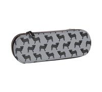 MIJKO Perro Pug Negro Gris, Estuche para lápices Estuche para lápices de Cuero de PU Estuche para lápices de Gran Capacidad Estuche para lápices Bolsa de cosméticos