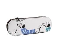 MIJKO Perro Salchicha de Dibujos Animados, Estuche para lápices Estuche para lápices de Cuero de PU Estuche para lápices de Gran Capacidad Estuche para lápices Bolsa de cosméticos