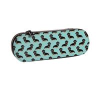 MIJKO Perro Salchicha Wiener Perro Perros Mascotas Mascotas, Estuche para lápices Estuche para lápices de Cuero de PU Estuche para lápices de Gran Capacidad Estuche para lápices Bolsa de cosméticos