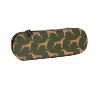 MIJKO Perro Vizsla Perros Perro Vizslas Lindo Perro Mascota, Estuche para lápices Estuche para lápices de Cuero de PU Estuche para lápices de Gran Capacidad Estuche para lápices Bolsa de cosméticos