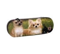 MIJKO Perros Chihuahua bebé, Estuche para lápices Estuche para lápices de Cuero de PU Estuche para lápices de Gran Capacidad Estuche para lápices Bolsa de cosméticos