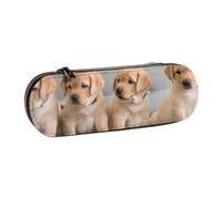 MIJKO Perros Golden Retriever Cachorros Perros Labrador, Estuche para lápices Estuche para lápices de Cuero de PU Estuche para lápices de Gran Capacidad Estuche para lápices Bolsa de cosméticos