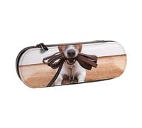 MIJKO Perros Jack Russell Terrier Animales, Estuche para lápices Estuche para lápices de Cuero de PU Estuche para lápices de Gran Capacidad Estuche para lápices Bolsa de cosméticos