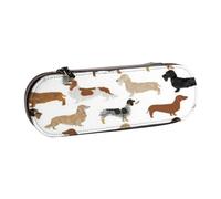 MIJKO Perros Salchicha de Pelo Largo y Pelo Liso, Mascotas, Estuche para lápices Estuche para lápices de Cuero de PU Estuche para lápices de Gran Capacidad Estuche para lápices Bolsa de cosméticos