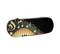 MIJKO Piano con Notas Musicales Brillantes Impreso., Estuche para lápices Estuche para lápices de Cuero de PU Estuche para lápices de Gran Capacidad Estuche para lápices Bolsa de cosméticos