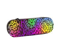 MIJKO Piel de Jaguar arcoíris, Estuche para lápices Estuche para lápices de Cuero de PU Estuche para lápices de Gran Capacidad Estuche para lápices Bolsa de cosméticos