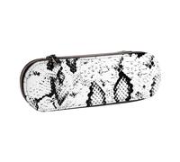 MIJKO Piel De Serpiente Estampada En Blanco Y Negro, Estuche para lápices Estuche para lápices de Cuero de PU Estuche para lápices de Gran Capacidad Estuche para lápices Bolsa de cosméticos