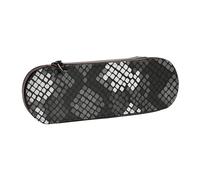 MIJKO Piel De Serpiente Negro Gris Blanco, Estuche para lápices Estuche para lápices de Cuero de PU Estuche para lápices de Gran Capacidad Estuche para lápices Bolsa de cosméticos