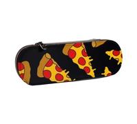 MIJKO Pizza Garabato, Estuche para lápices Estuche para lápices de Cuero de PU Estuche para lápices de Gran Capacidad Estuche para lápices Bolsa de cosméticos