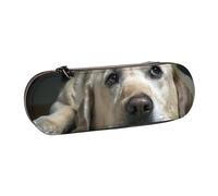 MIJKO Precioso Perro Labrador, Estuche para lápices Estuche para lápices de Cuero de PU Estuche para lápices de Gran Capacidad Estuche para lápices Bolsa de cosméticos