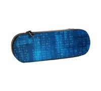 MIJKO Programador Código Binario Azul, Estuche para lápices Estuche para lápices de Cuero de PU Estuche para lápices de Gran Capacidad Estuche para lápices Bolsa de cosméticos
