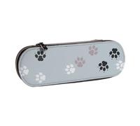 MIJKO Rastros de Huellas de Patas Cate, Estuche para lápices Estuche para lápices de Cuero de PU Estuche para lápices de Gran Capacidad Estuche para lápices Bolsa de cosméticos
