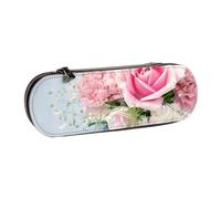 MIJKO Rosas Flores Rosadas, Estuche para lápices Estuche para lápices de Cuero de PU Estuche para lápices de Gran Capacidad Estuche para lápices Bolsa de cosméticos