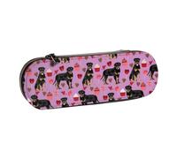 MIJKO Rottweiler San Valentín Perro Amor Mejores Perros Rottweilers, Estuche para lápices Estuche para lápices de Cuero PU Estuche para lápices Estuche para lápices Estuche para cosméticos