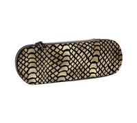 MIJKO Safari Africano Negro Oro Pitón Piel Animal Sepia, Estuche para lápices Estuche para lápices de Cuero de PU Estuche para lápices de Gran Capacidad Estuche para lápices Bolsa de cosméticos