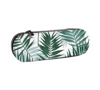 MIJKO Selva Tropical, Patrón Sin Costuras con Hojas De Palma, Estuche para lápices Estuche para lápices de Cuero de PU Estuche para lápices de Gran Capacidad Estuche para lápices Bolsa de cosméticos
