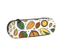 MIJKO Semillas de nueces Estilo Doodle, Estuche para lápices Estuche para lápices de Cuero de PU Estuche para lápices de Gran Capacidad Estuche para lápices Bolsa de cosméticos