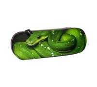 MIJKO Serpiente Reptil Verde, Estuche para lápices Estuche para lápices de Cuero de PU Estuche para lápices de Gran Capacidad Estuche para lápices Bolsa de cosméticos