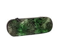 MIJKO Serpiente Verde Estampada, Estuche para lápices Estuche para lápices de Cuero de PU Estuche para lápices de Gran Capacidad Estuche para lápices Bolsa de cosméticos