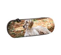 MIJKO Setter Inglés Otoño Mascotas Perros del Bosque Inglés, Estuche para lápices Estuche para lápices de Cuero de PU Estuche para lápices de Gran Capacidad Estuche para lápices Bolsa de cosméticos